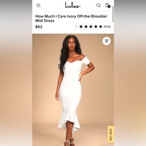 Lulu’s How Much I Care Ivory Off-the-shoulder Midi Dress
